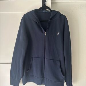 Ralph Lauren Navy Sweatshirt with Yellow Logo Tag